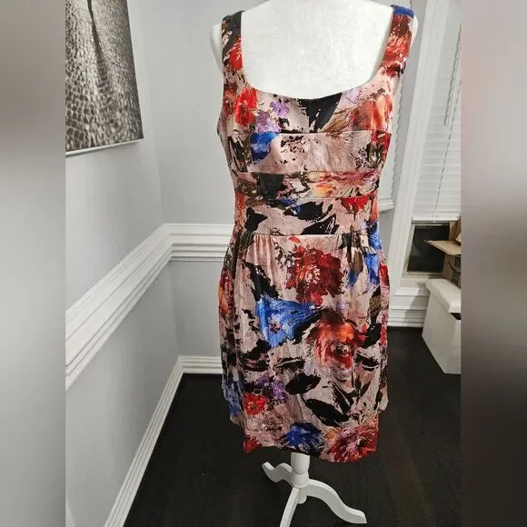 Nicole Miller floral fit and flare dress with pockets size 12 - Picture 2 of 7